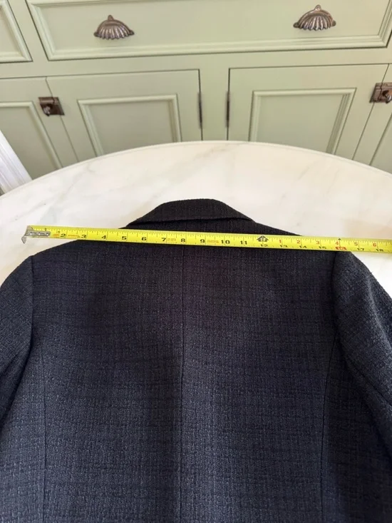 Sandro Cropped Tweed Blazer Black Sz 38 - Picture 9 of 13
